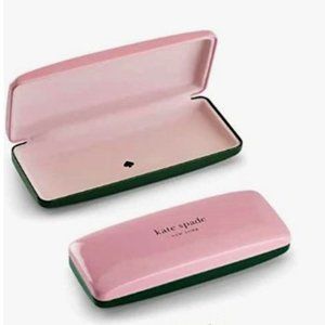 Kate Spade New York Pink/ Dark Green CLAMSHELL Sunglass Case